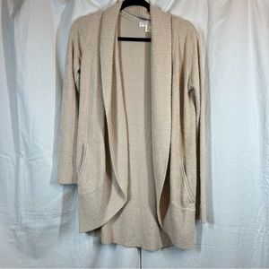 Barefoot Dreams cozy chic lite cream open front cardigan loungewear soft